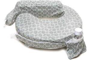 My Brest Friend Almohada de Lactancia de Lujo para Lactancia Materna y alimentación con biberón, Soporte de Postura Mejorado, Correas Dobles y Funda extraíble Extra Suave, Color Gris