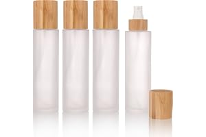 COSIDEA 4 stycken tomma 150 ml bambulock, mjölkglas, sprayflaska med fint sprayhuvud för flytande parfym, toalettartiklar, be