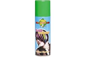 HOT LOOK LDIES WOMENS MENS UNISEX FANCY DRESS NOVELTEY HAIR SPRAY WHITE BLACK YELLOW ORANGE PINK SILVER PURPLE RED GREEN BLUE 125ML (GREEN)
