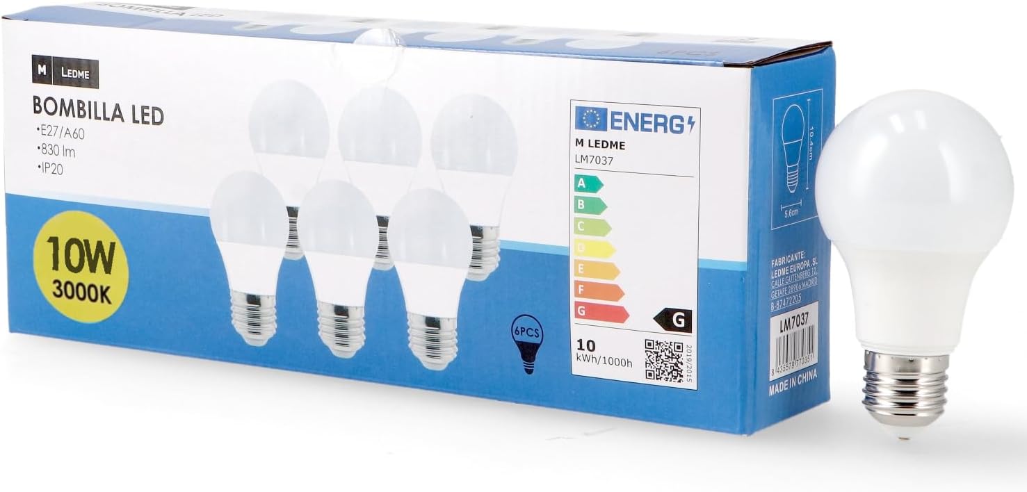 Foire Aux Questions Essentielles sur le M Ledme - Pack 6 Bombilla Led E27 A60 10W Luz