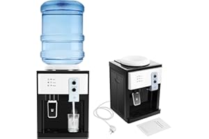 DHQCQL Elektrischer Wasserspender, 500W + 75W Heißwasserspender mit Wasseranschluss, Water Dispenser für 3,5L, 5L, 10L, 18L Wasserfässer, 27 * 24 * 36cm Wasserspender für Trinkwasser