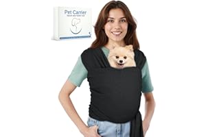 Snqqmtt Dog Sling Swaddle Carrier for Small Dog Cat, Dog Front Carriers for Small Pet up to 20lbs, Puppy Sling with Adjustable Straps, Hands Free Pet Sling, Anti Pet Anxiety (Black)