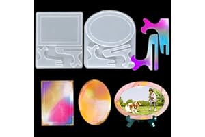 Zayookey 2 PCS Stampi in Resina per Cornici Fotografiche Stampo per Cornice Ovale a Forma di Rettangolo Stampi Epossidica per Foto Stampo Colata Photo Frame Resin Mold DIY