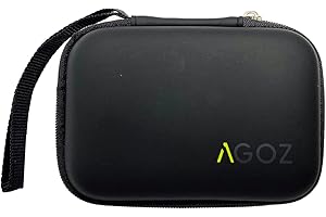 AGOZ Contact Lens Case, Portable Contact for Eyes Storage Box, Contact Lens Travel Pouch Holster, Durable Protective Cover Holder with Wrist Strap, Black, Small Case for Contact Lens