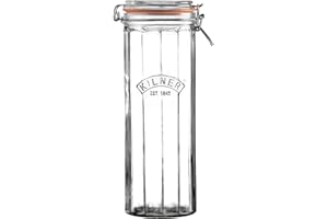 Kilner 2.2 Litre Facetted Clip Top Jar Stylish Airtight Glass Jar for Preserving Fruits & Vegetables Dry Food Storage and Pantry Organisation