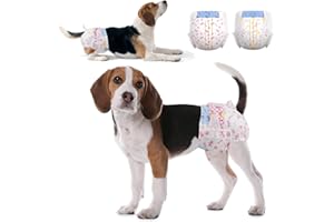 Dono Lot de 24 couches jetables pour chien femelle de grande race avec indicateur d'humidité super absorbantes pour chiens de petite, moyenne et grande taille