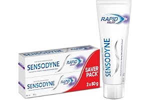 Sensodyne Toothpaste Rapid Relief | Fast Sensitivity Relief Tooth Paste Combo Pack - 160gm (80gm x 2) | Fresh Taste | Dentist Recommended