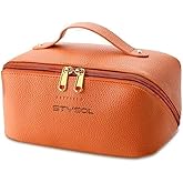 Large Capacity Travel Pouch with Handle and Divider - Multifunctional Travel Organizer for Easy Access, Waterproof TAN