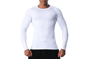VanKee Men’s Compression Shirt Long Sleeve Shirts Running Tops Sweat Wicking Quickly Dry Base Layer Top Underarm Mesh Design for Running Cycling Gym Basketball