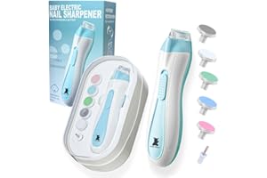 Hello Hippo - Elektrische Nagelfeile für Babys | Sicher & Sanft ab Geburt | 4 Geschwindigkeiten & 6 Schleifköpfe | Praktisches Baby-Maniküre-Set