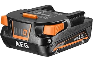 AEG - Batterie Pro Lithium 18 V PRO18V 2,0 Ah - Compatible avec Tout Outil PRO18V et SUBCOMPACT Pro-Lithium et 100% Rétro-Compatible - Garantie 3 Ans - Grande Autonomie et Performance - L1820S