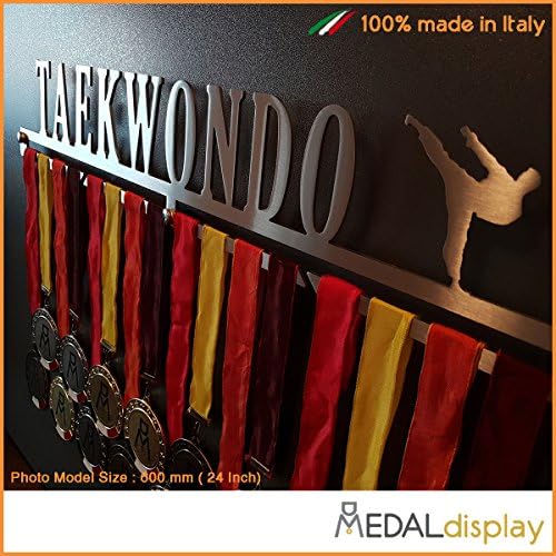 TAEKWONDO - Medal Hangers for Martial Arts, Taekwon-do, TKD - Medal Show Wall Mounted - Medal Display Rack - Trophy Holder - Stainless Steel - 100% Made in Italy