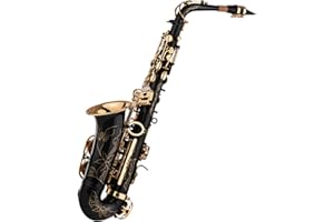ERYUE Sax Alto Saxophone Alto Sassofono Alto EB,MIB Sassofono Contralto Sax Ottone Laccato Oro 82Z Tipo di Chiave Strumento a fiato con Custodia Imbottita Guanti Panno per la Pulizia Spazzola Cinghie