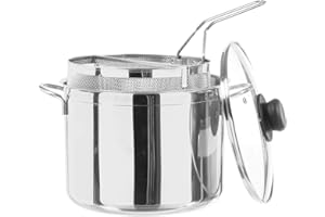 INOXPRAN - Cuocipasta Inoxdual in Acciaio Inossidabile, 2 Cestelli con Coperchio in Vetro da 24 cm, Utilizzabile nel Gas, Piastra Elettrica e Vetro Ceramica