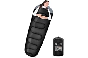 ACTIVE FOREVER Sacco a Pelo Per Mummia Leggero Con Sacco a Compressione e Sacco a Pelo Per Adulto Compatto, Ideale Per Escursioni, Piccoli Viaggi e Attività All'Aperto