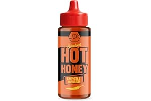 JD'S HOT HONEY JD's Smoked Hot Honey | Chipotle Infused Honey with whole Chilli Flakes | Perfect for Tacos, Nachos, Burgers and more | 1 x 260g