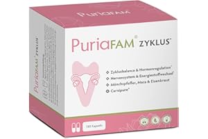‎PURIAFAM PuriaFAM® Zyklus - 180 Zyklus Tabletten - Maca, Mönchspfeffer, Shatavari, Inositol, Frauenmantel, Eisen - Vegane Hormon Balance