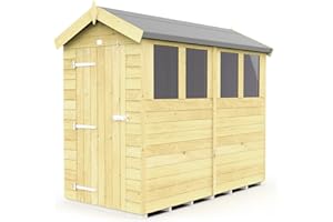 TOTAL SHEDS Apex Shed Pressure Treated Tanalised Timber Fast & Free 5-7 Days Delivery (8x4)