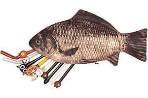LUOEM Fisch Federmäppchen Lustige Karpfen Make-up Tasche Geldbörse mit Reißverschluss