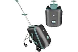 BÉABA - Valigia rigida 2 in 1 con Seggiolino per Bambini, A partire dai 4 anni, Scalabile, Ampia Apertura, Capacità 22L, Diversi Scomparti, Pratica e Maneggevole, Luggage Eazy