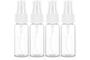 Redamancy 4 Pieces 20 ml Empty Spray Bottle Transparent Plastic Portable Refillable Liquid Travel Cosmetic