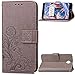 Produktbild Xperia XZ Premium Schutzhülle, Floral PU Leder Wallet Case mit Hand Handschlaufe, Blume PU Leder Flip Wallet Schutzhülle für Sony Xperia XT Premium-Schutzhülle, grau, OnePlus 5