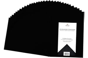 Tritart Tonpapier Schwarz A4 130g/m² - 110 Blatt schwarzes Papier - Tonzeichenpapier Bastelpapier - Fest und Stabil - Zeichenpapier Scherenschnittpapier - Schwarze Pappe