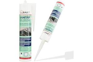dubaust SAS24 Sanitärsilikon elastisch dauernassbeständig schimmelresistent Bad Küche Dusche Feuchträume 310ml Kartusche (weiss)