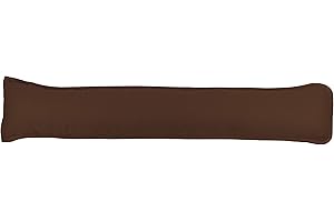 MFABRICS Pack of 1 Hollowfibre Filled Draught Excluder Draft Insulator for Door Bottom Size: 90x18cm (Chocolate)