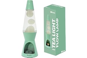 Fisura Lava Lamp with Candle. Electricity-Free Lamp. Eco-Friendly Motion lamp. Original Gift. Measurements: 29 centimetres x 8.5 centimetres (Candle, Mint)