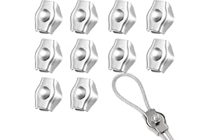 BCBF 10 pièces M3 Serre-câble Simplex Serre-câble, Pince de 3 mm, Clips Serre-câbles en Acier Inoxydable 304,Câble Métallique Voiles de Soleil Suspendues Patio Fixe