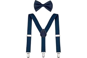 MIAYICAL Papillon Bambino Set con Bretelle Regolabili a Y Elastico da 1 a 10 Anni