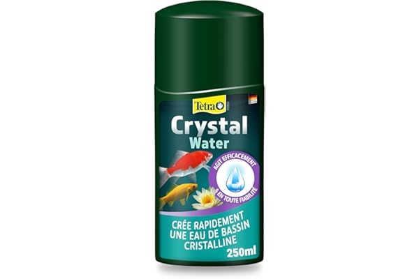 Tetra Pond CrystalWater – Clarificateur d’Eau de Bassin – Favorise une Eau Cristalline - Agglomère et facilite l’élimination des particules en suspension – 250 ml