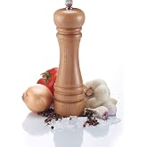 Orret Home Wooden Pepper Mill: مطحنة ملح يدوية ، شاكر قابل لإعادة التعبئة ، مثالي لتوابل الطبخ والخدمة (1