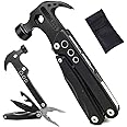Merish Home Essentials 12 in 1 Stainless Steel Multifunctional Hammer Tool Equipment for Hiking Camping and Survival Multitool Camping Accessories (Black)