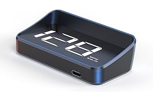 AMHVMU Pantalla HUD Head-up para coche, proyector de parabrisas M2, velocímetro digital GPS MPH, velocímetro inalámbrico, conexión USB Plug and Play para todos los coches