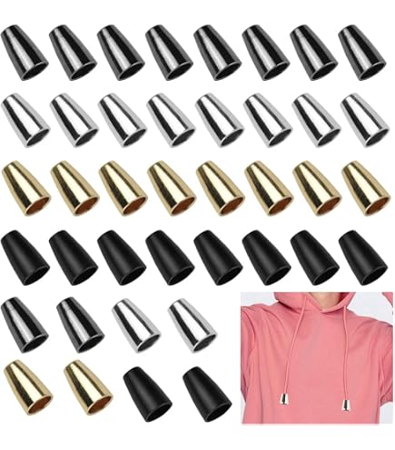 QUARKZMAN 30 Stück Metallglocken-Endstopper – 6 Mm Konisch, Für Kordeln, Zugschnüre, Rucksäcke & DIY, Bronze