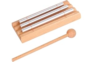 LIEKE Carillon à main 3 tons - Instrument de trio pour salle de classe - Pour yoga, méditation, conscience, chakra, guérison, enseignants, outil de gestion