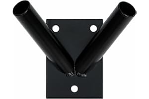 KEYMET GMBH Flag Pole Holder Flag Wall Holder Flag Pole Double Bracket Black