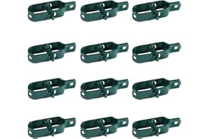 WRIOL Kit 24x Tendifilo Plastificato Verde per Recinzione, Rete, Stendibiancheria, in Metallo da Giardino per Pali| Set da 24 pezzi (24 pz)