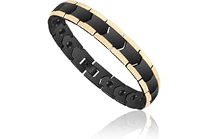 EUMENIDES Pulsera magnética para hombre, pulsera magnética de acero de titanio, pulsera magnética con 18 imanes, acero inoxidable,