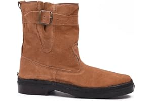 Pecellin Peinado - Bota de Trabajo de Campo con Hebilla - Calzado para Hombre - Bota Casual - Color Marrón