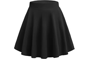 Hotouch Spódnica damska, basic, krótka mini spódniczka, elastyczna talia, spódnica skaterska, linia A, plisowana spódnica