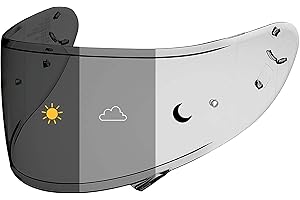 ‎EVERALO Everalo Kompatibel mit Shoei xspirit 3 Visier - Nxr - Ryd - Z7 - Rf1200 - X14 - Cwr 1 - Cwr f - Helmvisier Pinlock Ready - Nxr Visier Anti-Kratzer und Anti-Beschlag (Photochromatic)