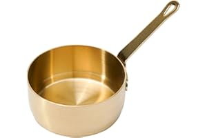 Besttoolifes Mini casseruola in rame con manico, piccola padella da 60 ml/80 ml/100 ml, pentola per salsa Stockpots 1 tazza da cucina piccola affidabile (oro (100 ml)