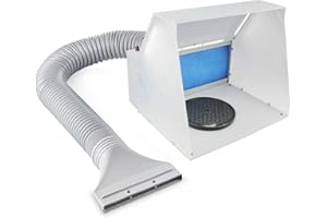 ABEST Airbrush-Spritzkabine Hobby-Spritzkabinen-Bausatz, Lackierkabine mit einstellbarem 5,1m³/min starkem Gebläse und LED-Licht, 5 Fuß Abluft-Verlängerungsschlauch, 2-Schicht-Filter für Malerei alle