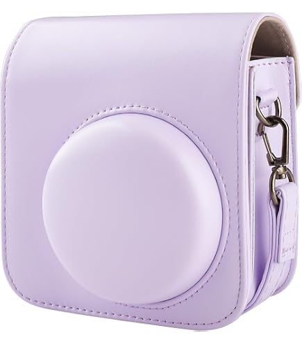 MUZIRI KINOKOO Mini 12 - Funda para cámara Fuji Mini 12 Instant Film - Funda Protectora de Piel sintética en Varios Patrones con Correa Ajustable para el Hombro, Rosa Claro, Funda para