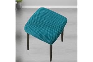 CILUA Stretch Stool Slipcover Modern Dressing Table Jacquard Stool Chair Protecto Cover Bedroom Square 1/2/4pcs Stool Cover Dust Proof Durable Simple Soft Chair Covers Bedroom (Color : E, Size : 4pcs)