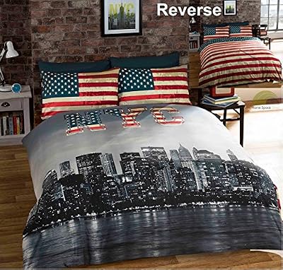 Urban Unique Homespace Direct Parure de lit simple New York City style Vintage Réversible