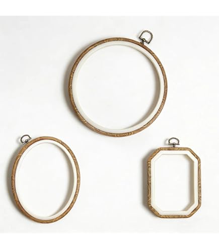 Tambour à Broder Ovale Flexi Hoop - Cerceau Souple Pour Broderie Et Encadrement - Tailles 13,5x10 Cm Et 17,5x13 Cm